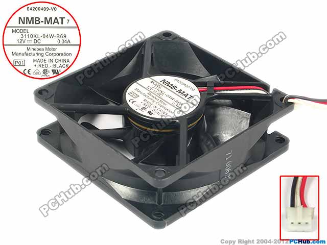 NMB-MAT 3110KL-04W-B69 8CM 12V 0.34A 机箱散热风扇 举