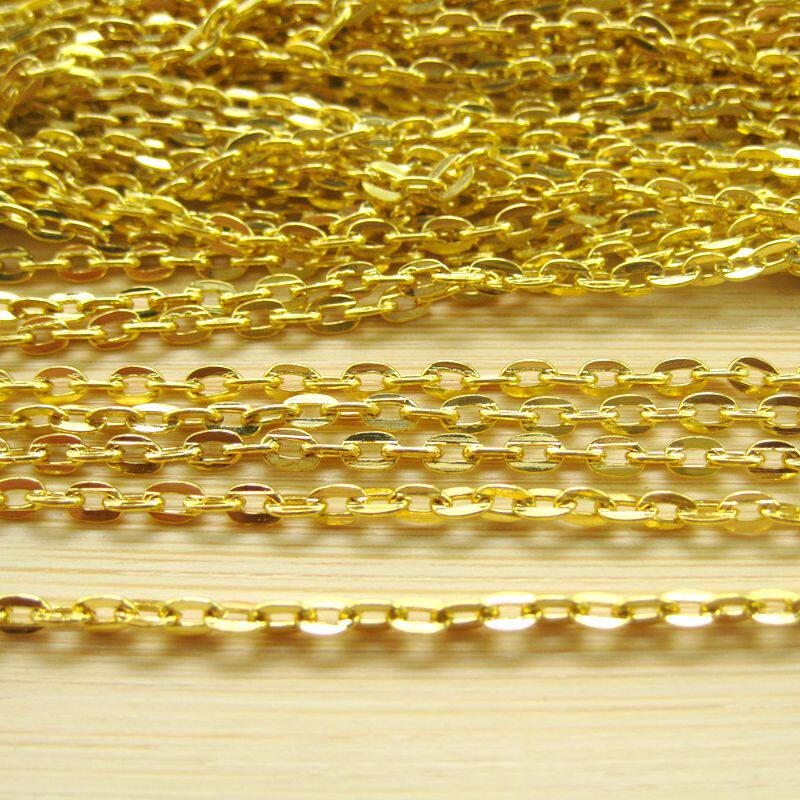 diy手工配件 2.6*4mm金属链条 十字扁链 连接链条  1.2元一米