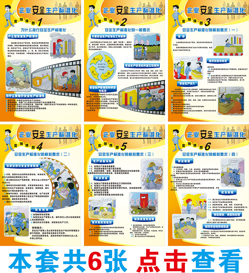 企业员工生产标准化海报挂图 员工安全教育知识宣传画 安全月挂画