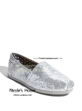 美代T_Glitter Slip On 金属色布鞋Silver国内现货