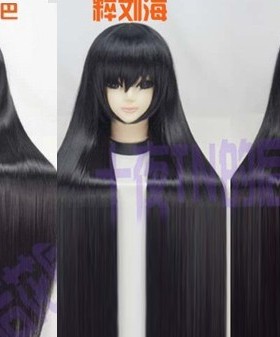 十夜TN 黑色1米 高温丝古装 地狱少女 桔梗 潇湘 灵梦 桂 cos假发