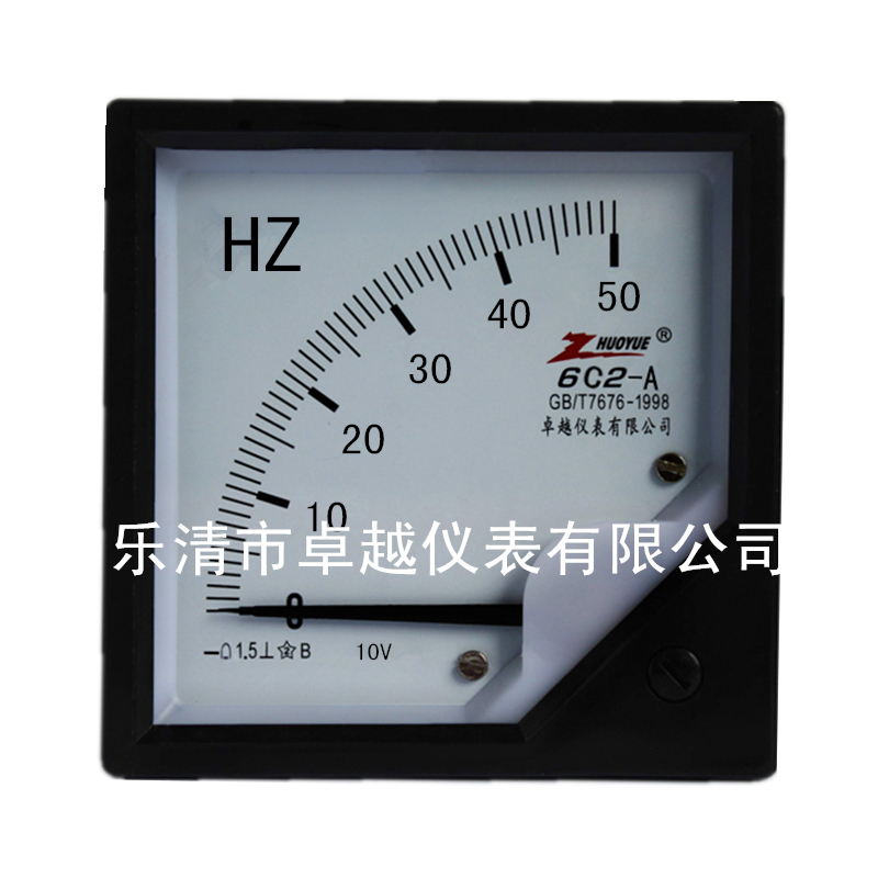 直流频率表6C2 50HZ DC10V 0-20mA 卓越仪表厂正面80开孔76*76mm