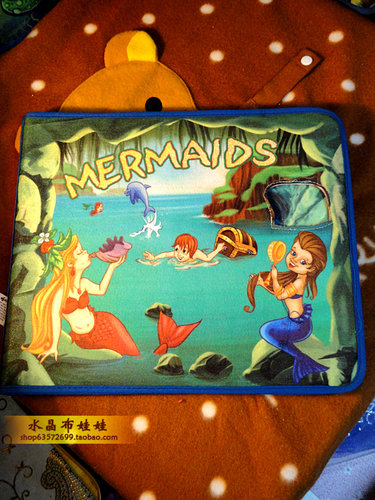 外贸出口softplay mermaids美人鱼3D英文故事布书