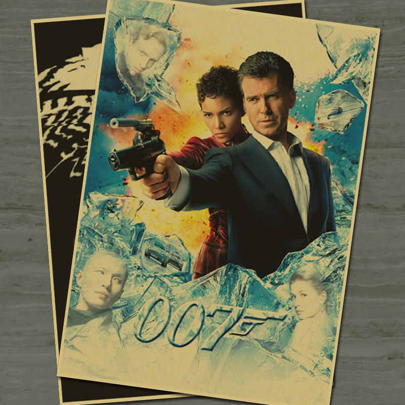 电影007 怀旧复古牛皮纸海报 定制酒吧咖啡店装饰画芯贴画老照片