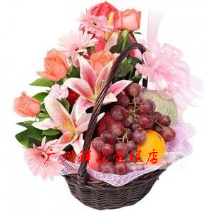 广州荔湾越秀海珠天河白云黄埔番禺花都区实体店鲜花水果礼篮速递