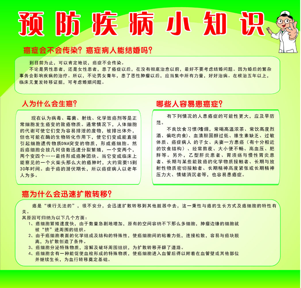 697海报印制展板贴纸挂图画写真喷绘949防疾病小知识