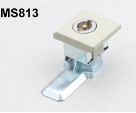 MS813方头锁 7035威图柜锁AE箱锁防水船用锁 四方型S形锁芯米黄色