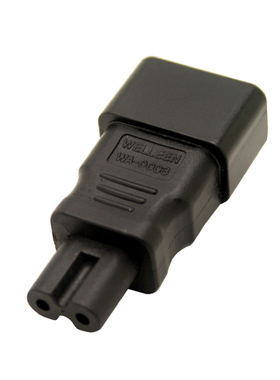 WA-0003 Welleen IEC 320 C14 转C7 电源转接头,IEC 3插公转2插母