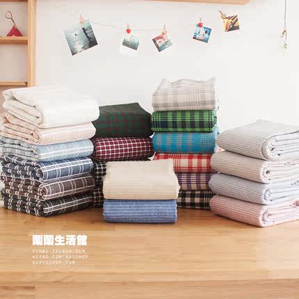 闹闹家 麻布 布料 服装窗帘桌布沙发布 格子条纹色织棉麻（二）