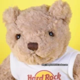 Chính hãng HTB của HardRock đích thực kỷ niệm trắng T teddy bear Teddybear vải sang trọng đồ chơi