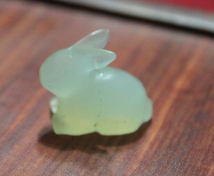 和田青白玉生肖小玉兔挂件 HTY0032