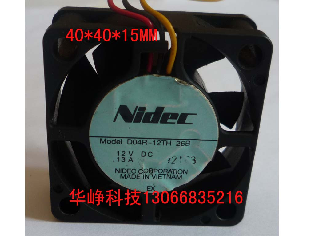 原装 NIDEC D04R-12TH 26B 4015 DC12V 0.13A 4cm 散热风扇