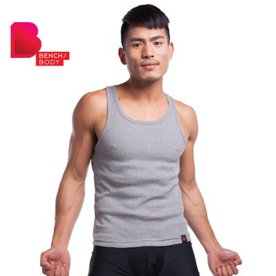 纯色健身运动风透气圆领工字背心