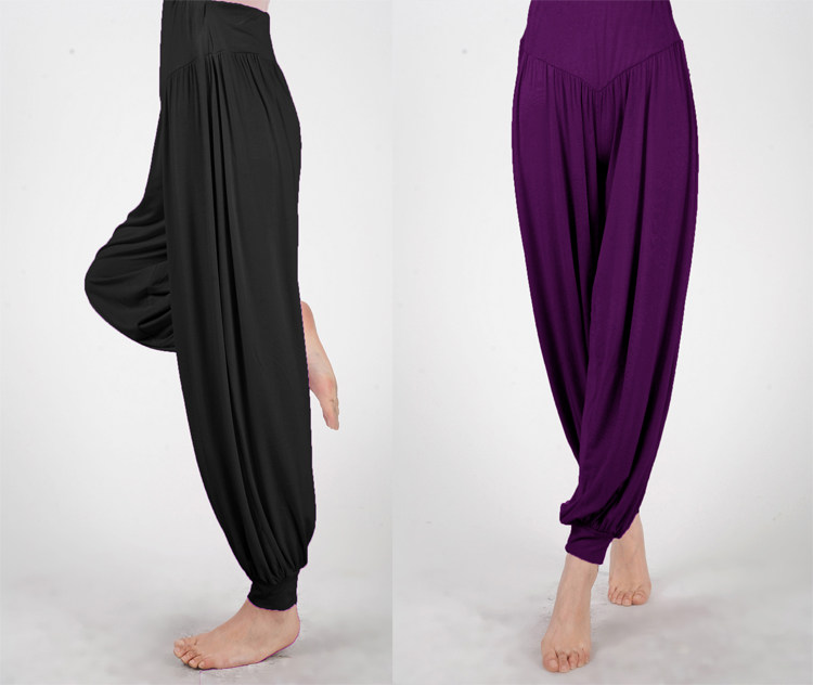 大码广场舞长裤灯笼裤瑜伽舞裤加肥健身裤新款长裤运动健身莫代尔