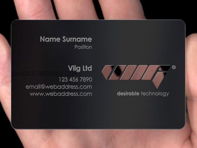 金属卡金属名片不锈钢会员卡拉丝名片金卡高档会员卡镂空名片模板