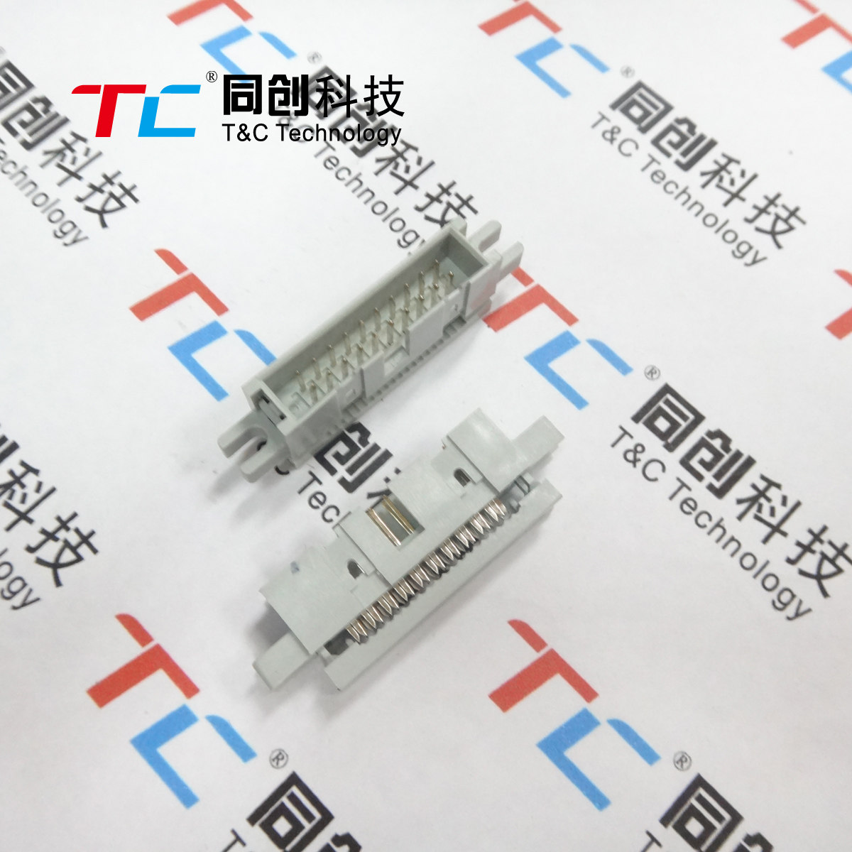 同创科技 2.54mm 压线简牛DC3 20P 压线式简易牛角座 带定位