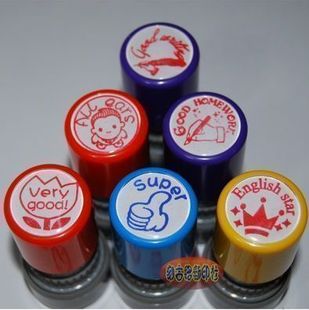 一个教师印章 6选1 英文评语章 章 自出油印壳色随机 会说话 12元