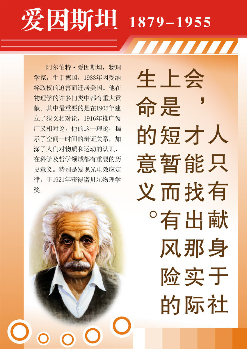572海报印制海报展板素材341爱因斯坦简介绍名人名言格言31b8f