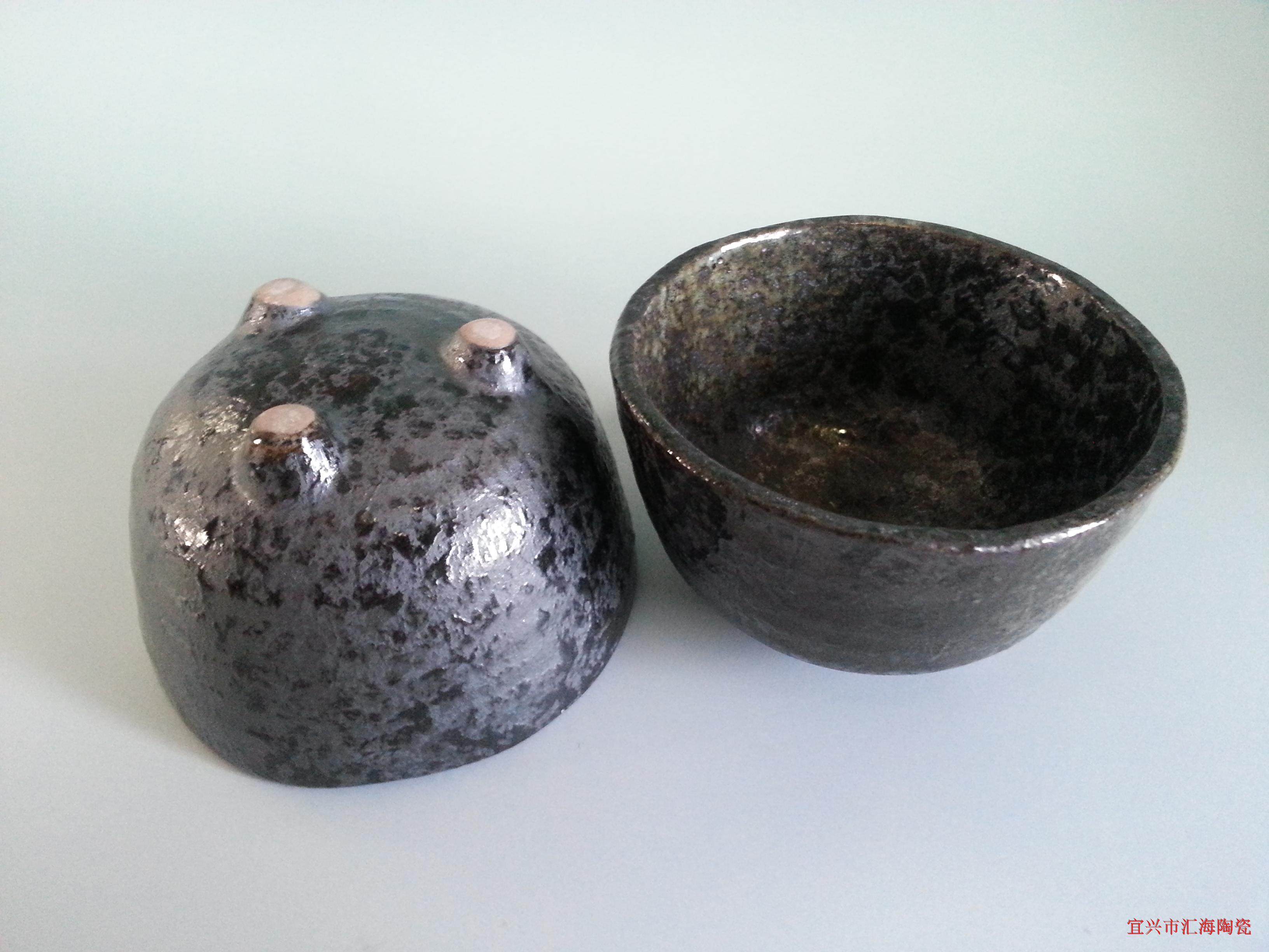 汇海陶瓷  出口日本 三脚小茶碗 功夫茶杯 小碗