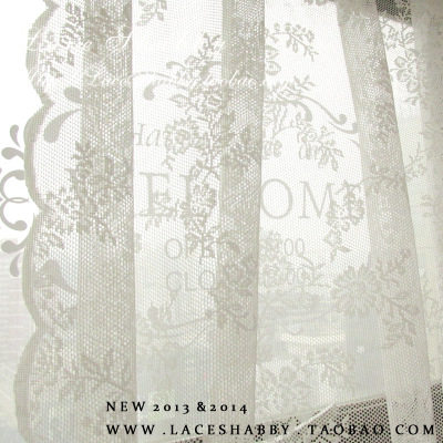 LACESHABBY定制北欧风清新碎花白色镂空蕾丝窗纱纱帘窗帘