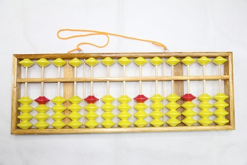 13位高档木制算盘 可挂式教师教学算盘珠心算防滑教具 老师用