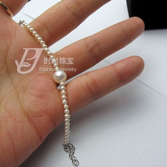 pj 正品 掌上明珠 小朋友天然珍珠手链 出生礼