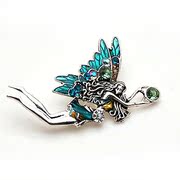 Smiling little Miss fashion Korean Crystal rhinestones brooch women fancy brooch pin clasp Korea jewelry