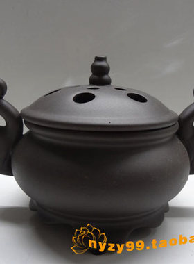 栖真安福陶瓷香炉  紫砂香炉 香道用品  盘香炉 线香炉