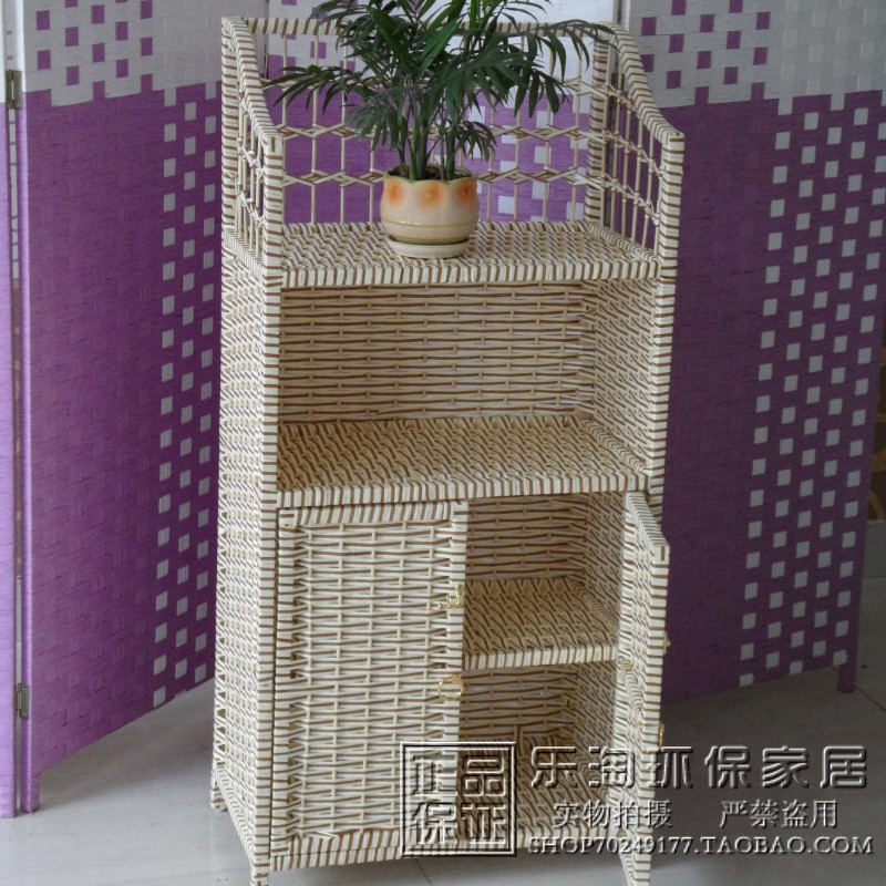 简易特价鞋柜田园草编小鞋架创意组合木质鞋架多层迷你藤编置物架