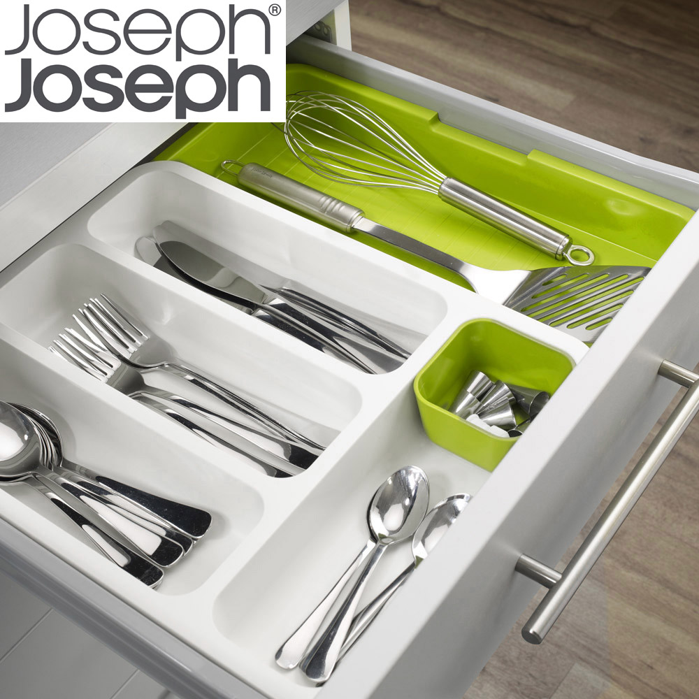 英国JosephJoseph可伸缩厨房置物架餐具抽屉整理盒炊具收纳分格盒