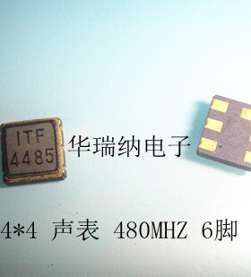 SMD-6 声表滤波器贴片 448M 448MHZ F4485 448.5MHZ 通讯用 4*4mm