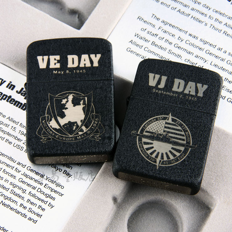 05年绝版zippo打火机二战胜利60周年VE VJ DAY 对机 限量5000