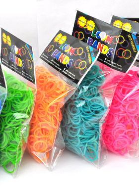 彩虹织机rainbow loom bands 彩色橡皮筋圈 diy手链编织配件 600