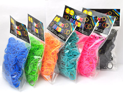 彩虹织机rainbow loom bands 彩色橡皮筋圈 diy手链编织配件 600