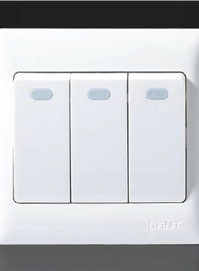 正泰开关插座86型  NEW7G系列NEW7-G011B三开双控开关插座面板