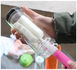 强力去污长柄杯刷海绵奶瓶刷不伤手不伤杯体 加长把手 清仓特价