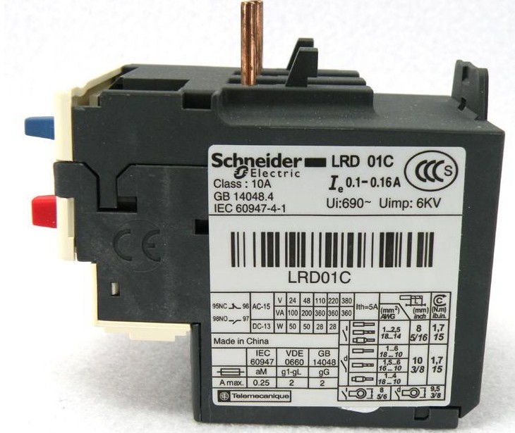 原产施耐德(上海) 热过载继电器 LRD04C LR-D04C 0.25-0.4A 现货