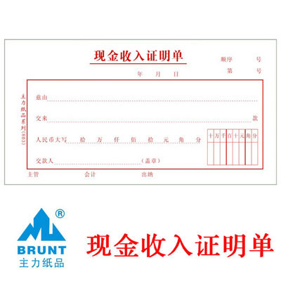 统一会计凭证 48开现金收入证明单/收入证明单 财政局核定格式