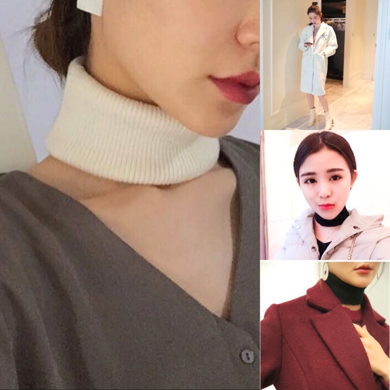 羊绒围脖套头围巾男女通用百搭秋冬季保暖护颈椎针织小款假领子