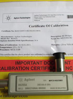 86205A Agilent 射频电桥 300KHZ-6GHZ 定向电桥 带COC原厂证明