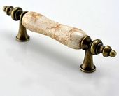 大理石纹现代简约欧式 柜衣柜橱柜抽屉酒柜陶瓷单孔小拉手 门把手鞋