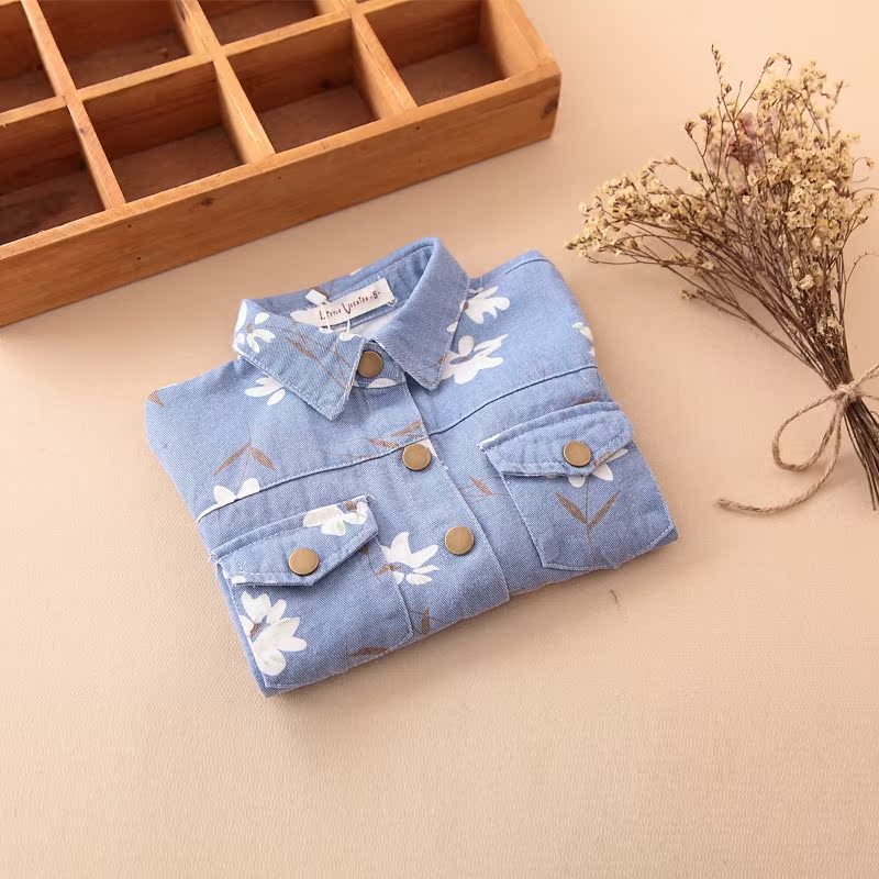 Chemise fille à manche longue en toile - Ref 2088702 Image 5