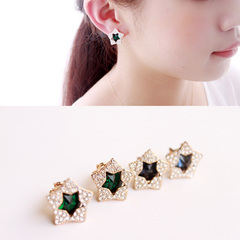 Korean version of the new temperament full rhinestone ladies star without pierced earrings ear clip the ear bones clip ear acupuncture