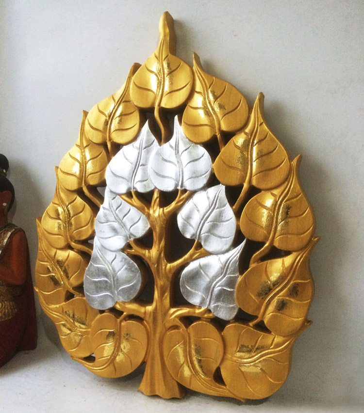 包邮风水金箔菩提树挂饰东南亚装修风格玄关客厅墙饰酒吧前台壁挂