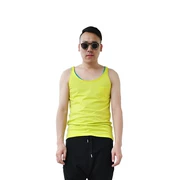 Mùa hè Hàn Quốc nam vest vest màu huỳnh quang cotton mồ hôi vest uốn cong chạm đáy lỏng áo vest kẹo màu - Áo vest cotton