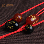 Edge Club natural red agate beads carved black agate barrel bead Pearl loose beads disciple mantra dingzhu bracelets