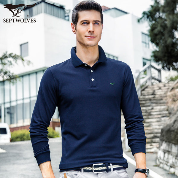 七匹狼 17年秋季款 长绒棉 珠地工艺 男式长袖POLO衫 聚划算+优惠券折后¥129包邮(¥179-50)多色可选 七匹狼 17年秋季款 长绒棉 珠地工艺 男式长袖POLO衫 聚划算+优惠券折后¥129包邮(¥179-50)多色可选