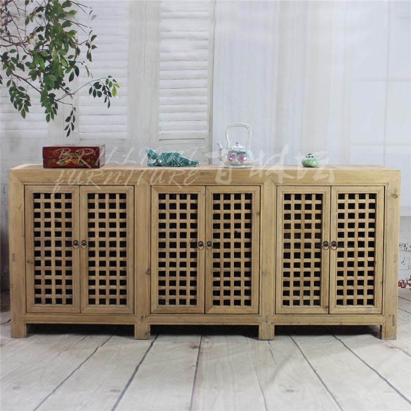 Chinese style Retro Sideboard solid wood Side cabinet cupboard Flower Window lattice Cupboard To fake something antique Furniture 6 Door cabinet Lockersin the Residential furniture , Cabinet , Sideboard  category - from Buy2taobao.com to provide professional Taobao agent buy service