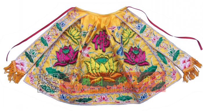 刺绣 凸绣竹衣 浮绣莲花衣 莲花披风 莲花浮绣披风 观音佛像披风