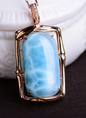 宝石天蓝色拉利玛纹路清晰无事牌